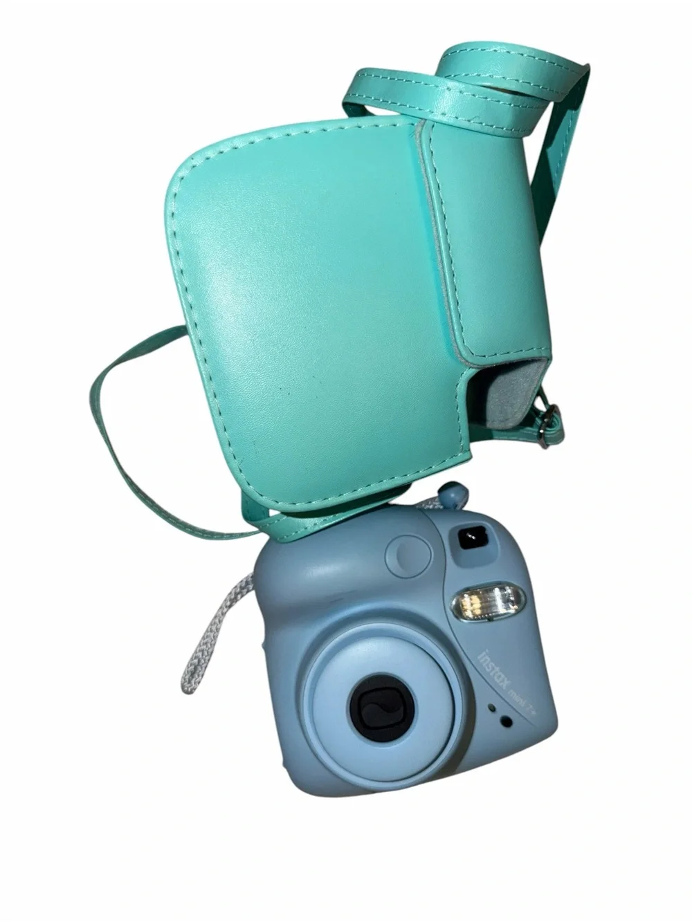 Fujifilm Instax Mini in Light Blue with Teal Carrying Case